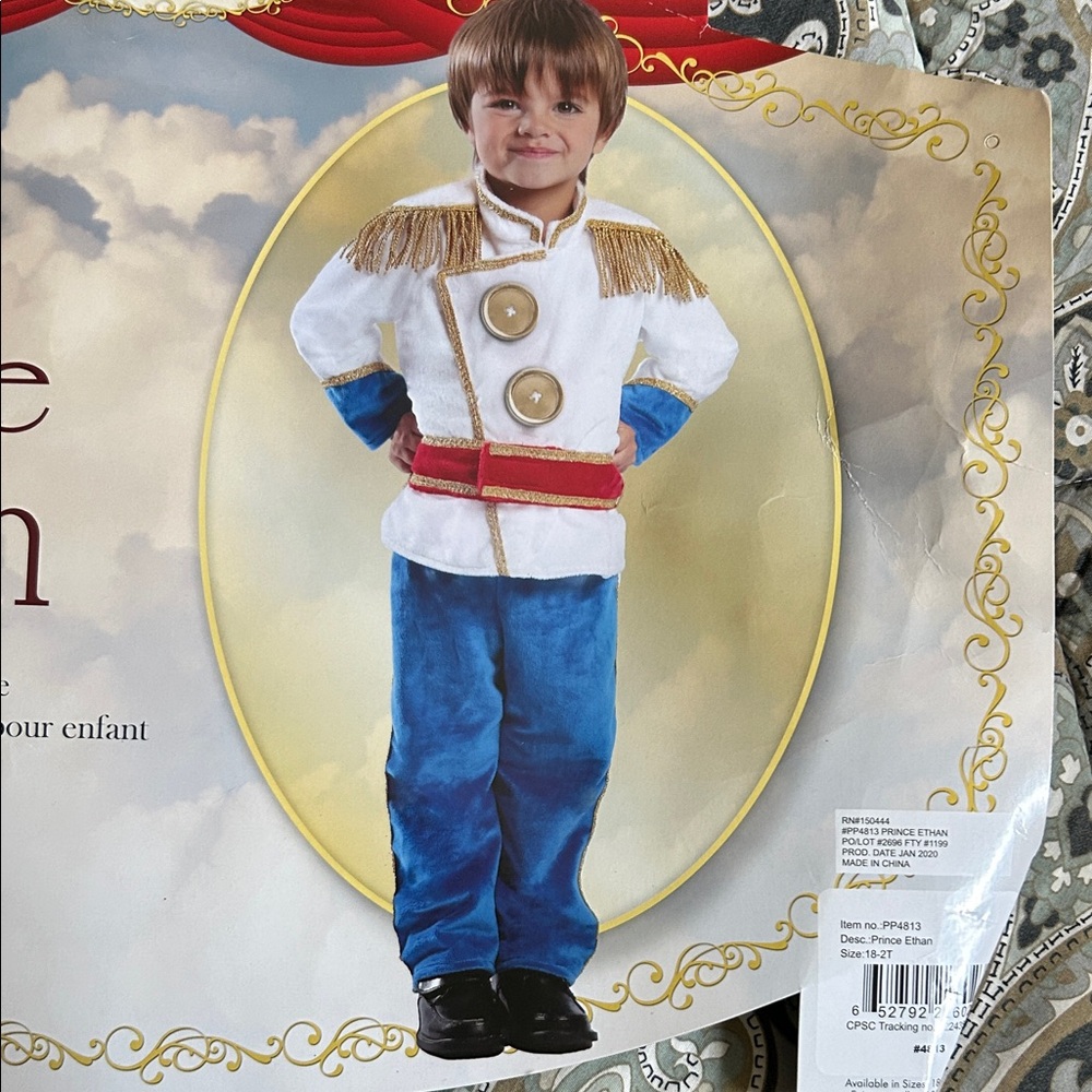 Disney Royal Prince Costume with Gold and Blue